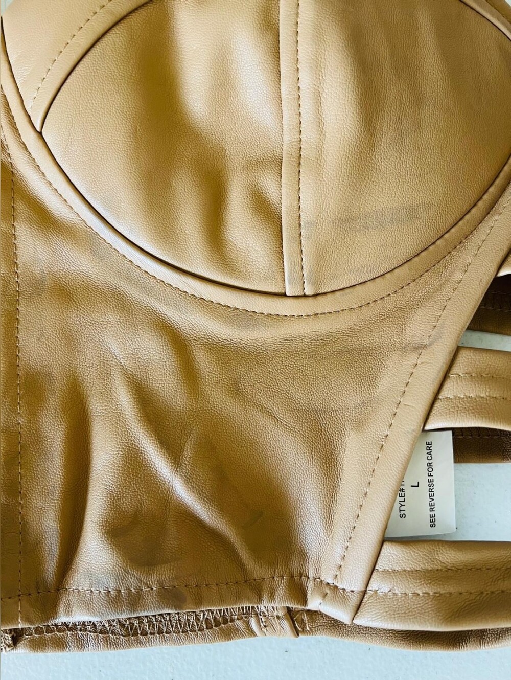 Chic Tan Crop Top Bustier - Picture 5 of 12